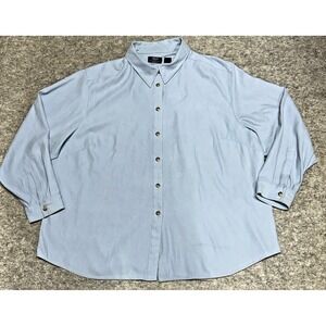 Crazy Horse Liz Claiborne Womens Size 3 Light Blue Button Front Shirt Top (DD-3)